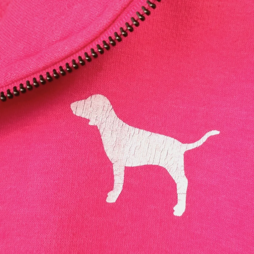 PINK Victoria Secret  Love Pink 86 1/4 Zip Up Hoodie - Picture 3 of 5